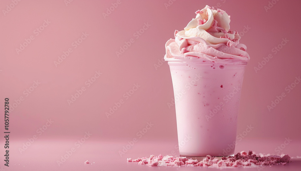 Delicious Strawberry Milkshake with Whipped Cream Delicious Strawberry Milkshake with Whipped Cream