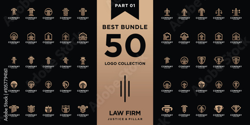 Set of law, justice, and pillar logo design inspiration with best collection and creative concept