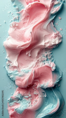 Wallpaper Mural Pastel Waves, flowing soft pink and turquoise hues blend seamlessly, creating a glossy, tranquil visual experience. Torontodigital.ca