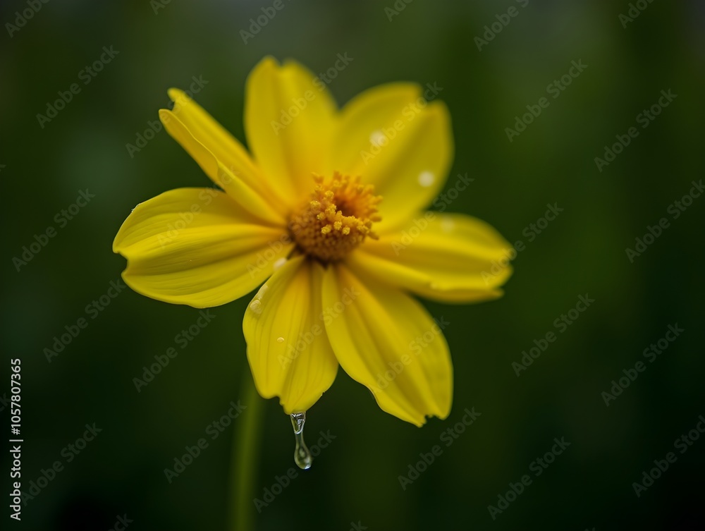 a yellow flower dripping after the rain a yellow flower dripping after the rain