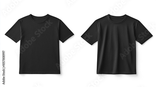 Black T Shirt Mockup Front and Back View Clothing Design Template