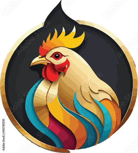 Hen Illustration vector design, Hen logo and icon Design