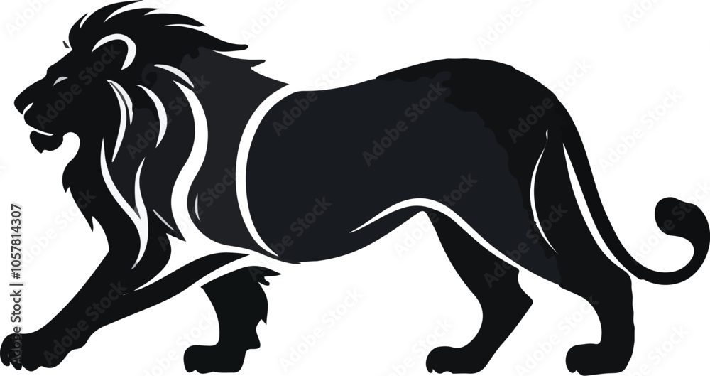 Obraz premium Silhouette Lion Illustration vector design