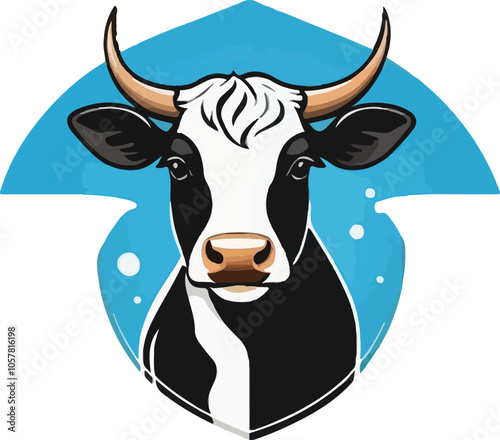 Colorful Ox Illustration vector design, Ox logo and icon Design
