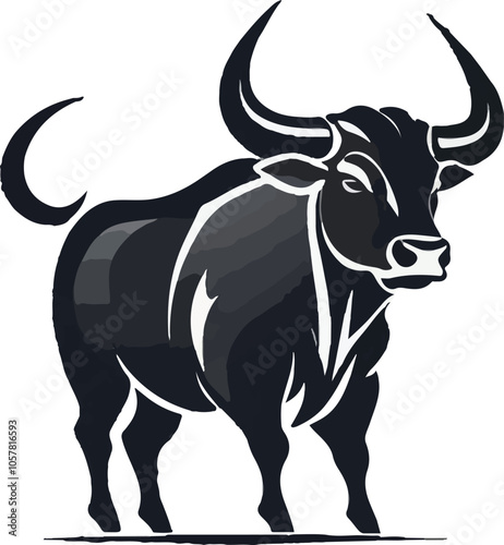 Silhouette Ox Illustration vector design
