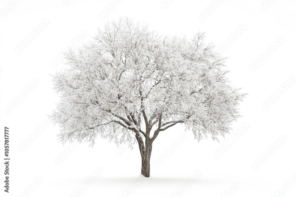Fototapeta premium winter tree snow isolated on white winter tree snow isolated on white