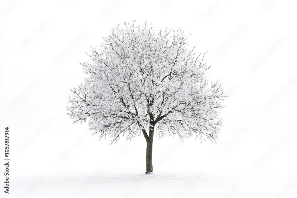 Fototapeta premium winter tree snow isolated on white winter tree snow isolated on white