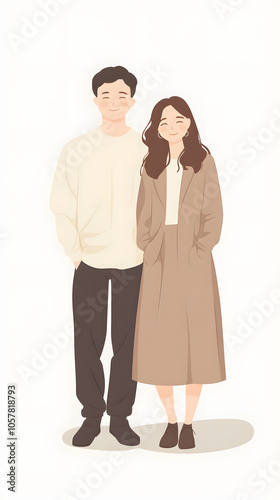 Couple simple decorative illustration