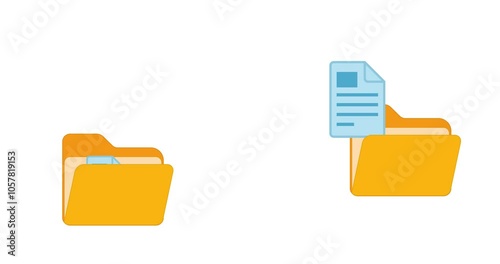 File transfer from folder to folder, copying data on computer, transparent background footage photo