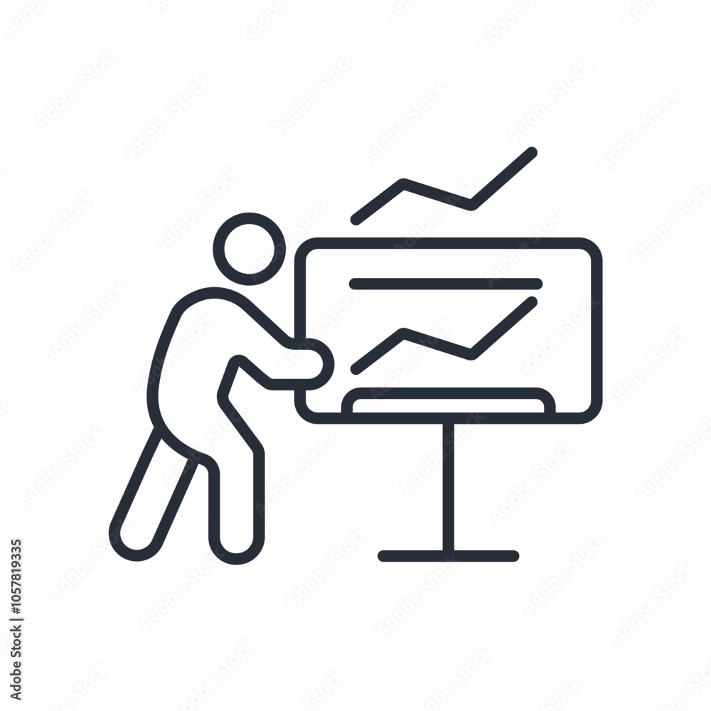 presentation icon. vector.Editable stroke.linear style sign for use web design,logo.Symbol illustration. presentation icon. vector.Editable stroke.linear style sign for use web design,logo.Symbol illustration.