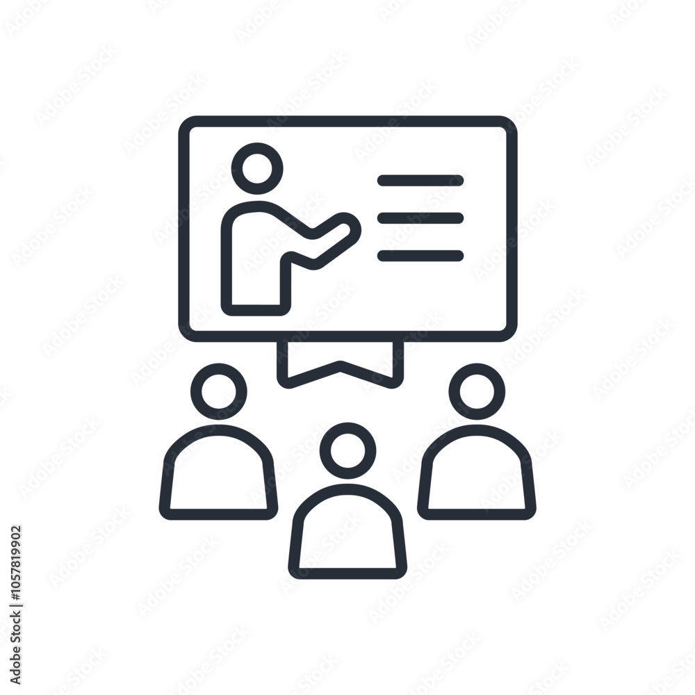 seminar icon. vector.Editable stroke.linear style sign for use web design,logo.Symbol illustration. seminar icon. vector.Editable stroke.linear style sign for use web design,logo.Symbol illustration.
