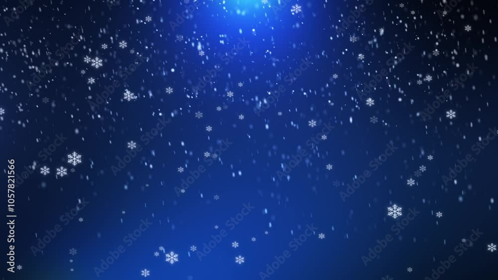 Flying snow on a blue background. 4K motion graphics. snowfall overlay, background - winter, effect of slowly falling snow. Abstract particle background. seamless loop. animation winter weather.. Flying snow on a blue background. 4K motion graphics. snowfall overlay, background - winter, effect of slowly falling snow. Abstract particle background. seamless loop. animation winter weather..