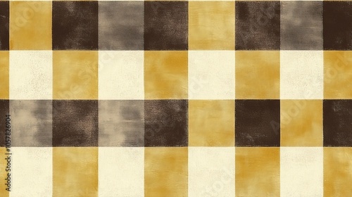 Gold and Black Plaid Pattern: Seamless Checkered Texture