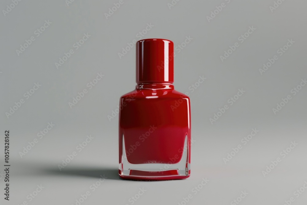 red nail polish bottle on white background red nail polish bottle on white background
