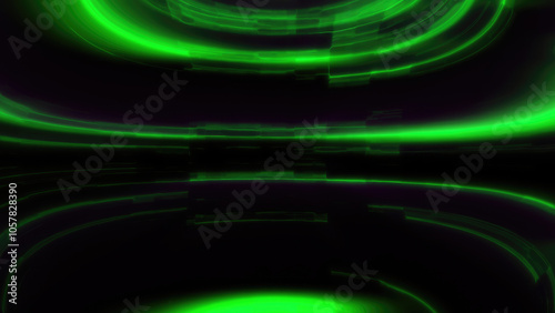 Bright green speedlines with a neon effect, creating a fast-paced, futuristic look photo