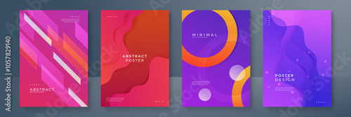 Modern Abstract Posters with Vibrant Geometric and Gradient Designs