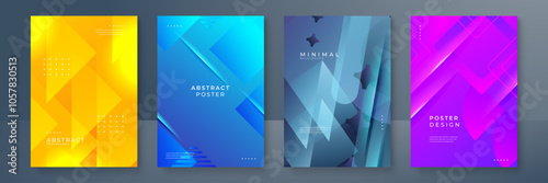 Modern Abstract Posters with Vibrant Geometric and Gradient Designs