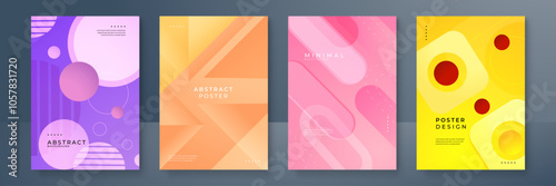 Modern Abstract Posters with Vibrant Geometric and Gradient Designs
