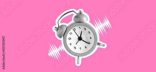 Alarm clock on color backgr...
