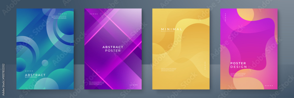 Modern Abstract Posters with Vibrant Geometric and Gradient Designs Modern Abstract Posters with Vibrant Geometric and Gradient Designs