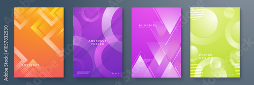 Modern Abstract Posters with Vibrant Geometric and Gradient Designs