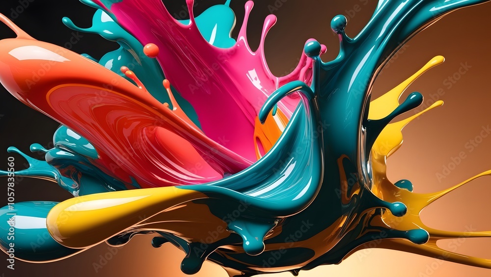 Dynamic Splash Art in Vibrant Orange, Blue, and Pink – Fluid Abstract Design with Bright Colors on Dark Background for Modern Aesthetic Appeal. Dynamic Splash Art in Vibrant Orange, Blue, and Pink – Fluid Abstract Design with Bright Colors on Dark Background for Modern Aesthetic Appeal.