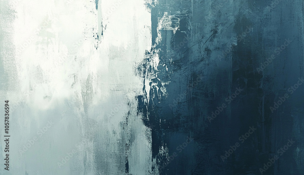 Abstract Modern Abstract Painting, grey and blue tones,