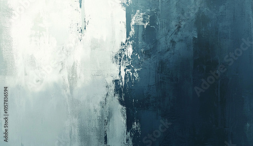 Abstract Modern Abstract Painting, grey and blue tones,