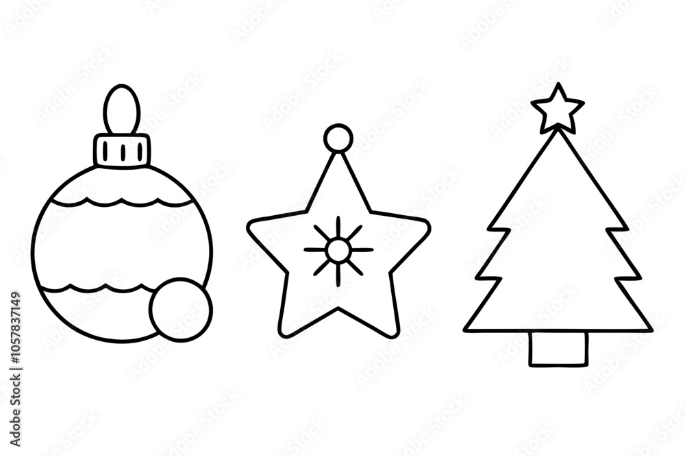 Christmas icons set vector art. Christmas icons set vector art.