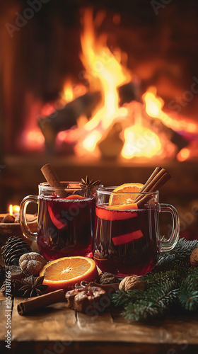 Cozy Winter Drinks by the Fireplace