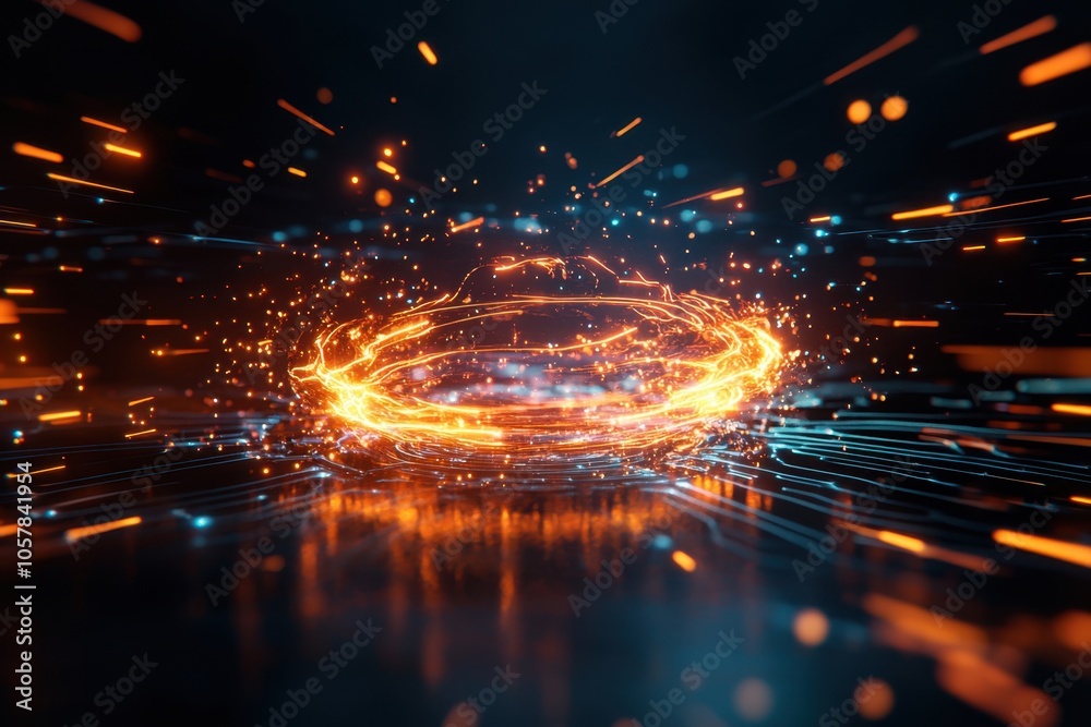 Fototapeta premium Dynamic Quantum Computing Visual Representation