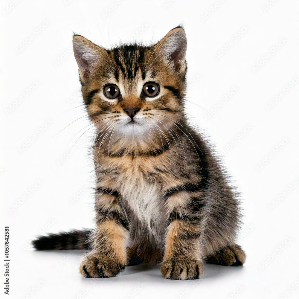 little cat isolated on white background studio shot little cat isolated on white background studio shot