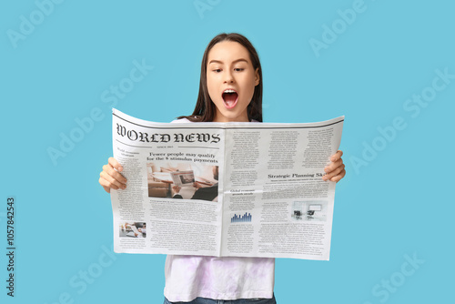 Shocked young woman with ne...