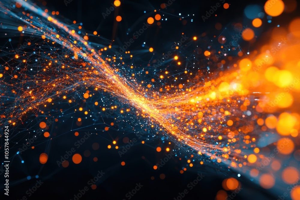 Fototapeta premium Glowing Quantum Energy in Crystalline Structure