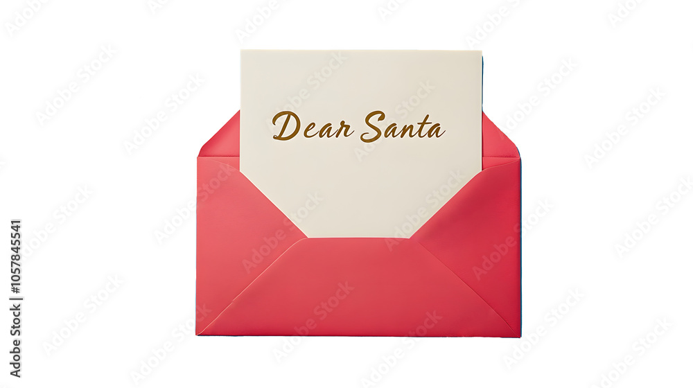 Dear Santa Letter on Transparent Or White Background Dear Santa Letter on Transparent Or White Background