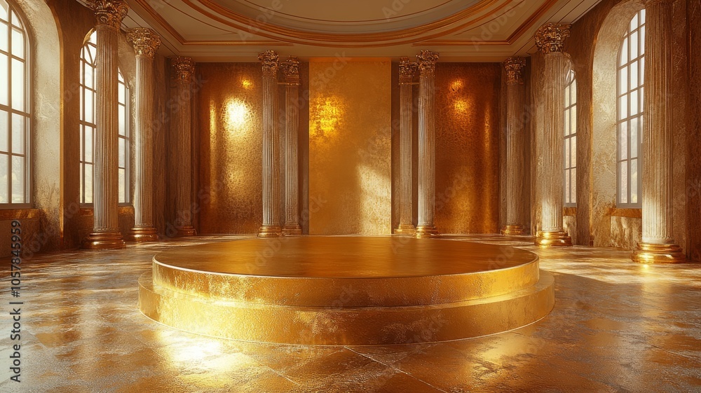 Obraz premium Golden podium. Generative AI