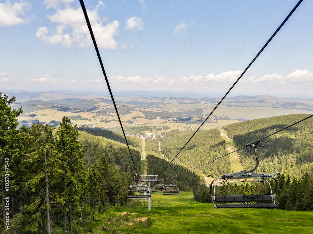 Cable car, Ski elevator on mountain Cable car, Ski elevator on mountain