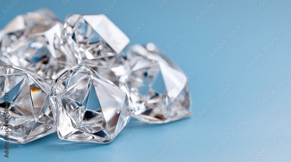Sparkling diamonds on a blue background create a sense of luxury and elegance, AI Sparkling diamonds on a blue background create a sense of luxury and elegance, AI