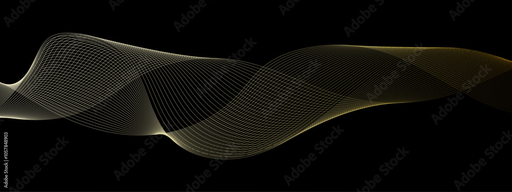 Abstract golden or yellow wave and curve lines background. Abstract frequency sound wave technology and science background. Wavy banner, template design.
Abstract golden or yellow wave and curve lines background. Abstract frequency sound wave technology and science background. Wavy banner, template design.