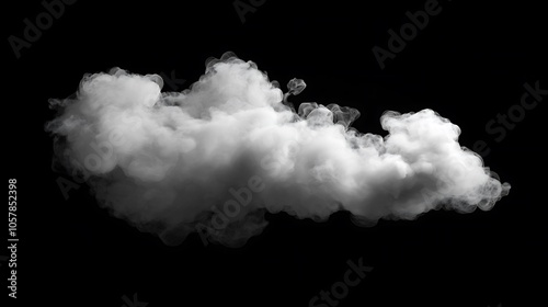 White smoke cloud on dark background - Generative AI.