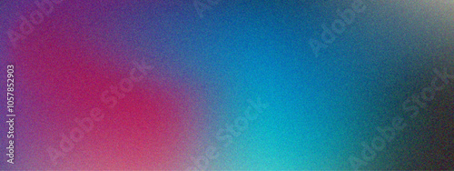 Gradient blue, pink grainy noise texture background. Wave granny banner, poster, wallpaper background.