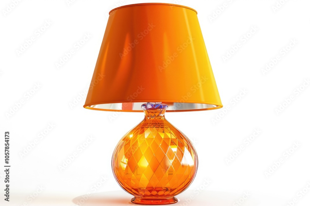 Orange table lamp isolated on white background Orange table lamp isolated on white background