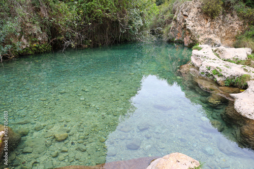 The Gorgo de la Escalera waterfall in Anna town photo