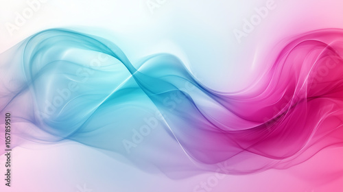 Abstract Gentle Transparent Wave and Line Background in Soft Tones with Copy Space