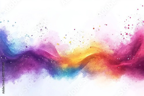 vibrant abstract watercolor waves in shades of purple, orange, and blue