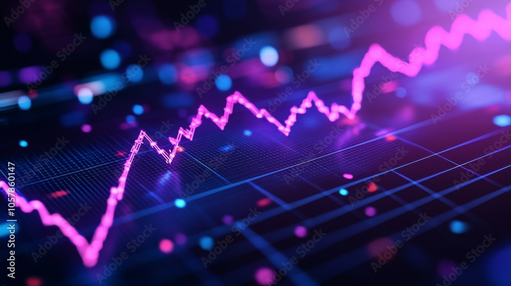 A futuristic digital dashboard displaying real-time stock market trends A futuristic digital dashboard displaying real-time stock market trends