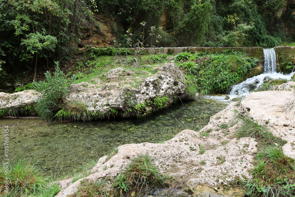 The Gorgo de la Escalera waterfall in Anna town The Gorgo de la Escalera waterfall in Anna town