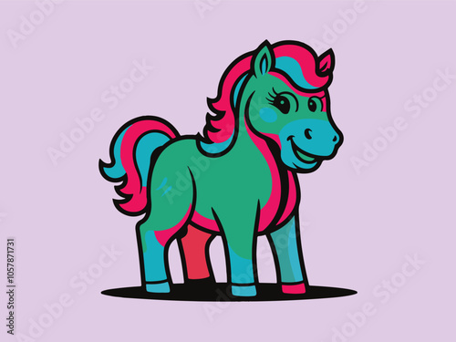 Horse cartoon drawing Vector illustration
