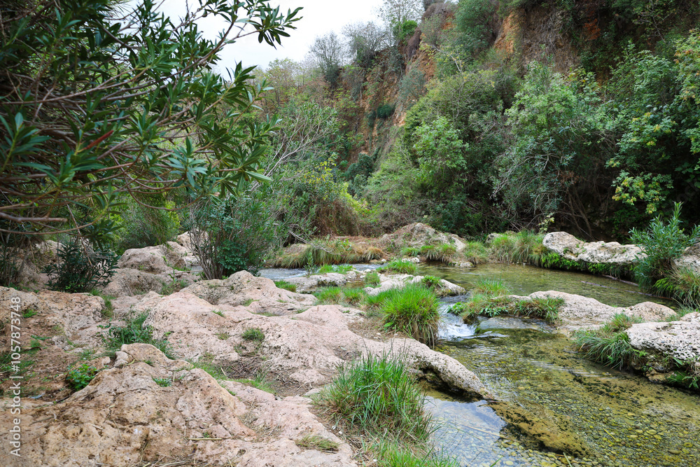 The Gorgo de la Escalera waterfall in Anna town The Gorgo de la Escalera waterfall in Anna town
