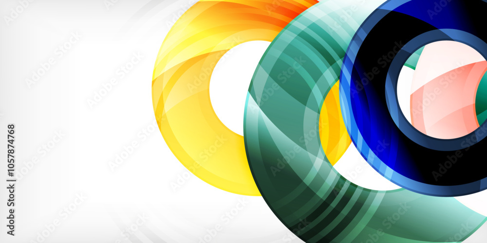 Circles, round elements, ring shapes premium background. Vector Illustration For Wallpaper, Banner, Background, Card, Book Illustration, landing page